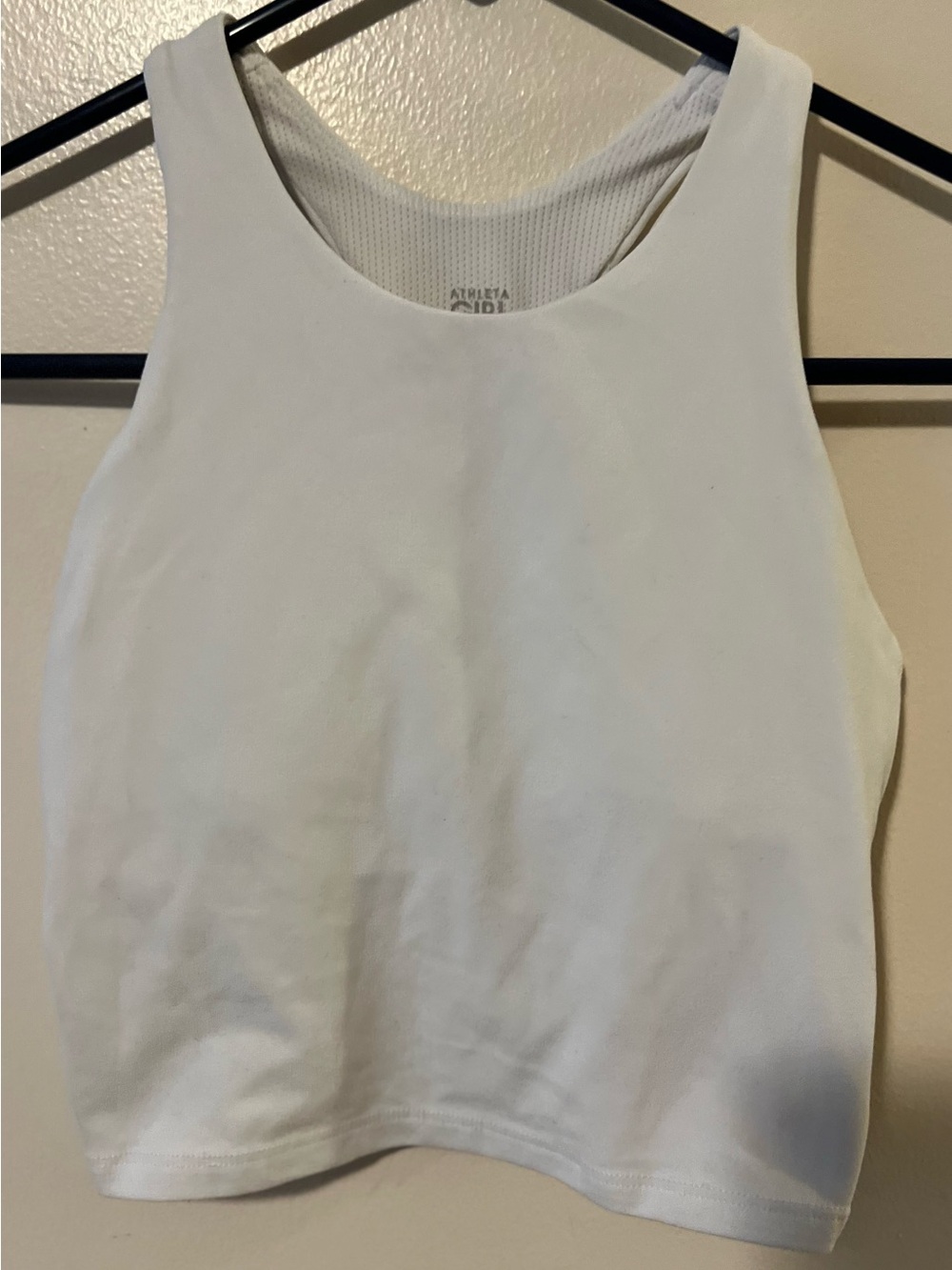 Athleta Girl white longline sports bra M